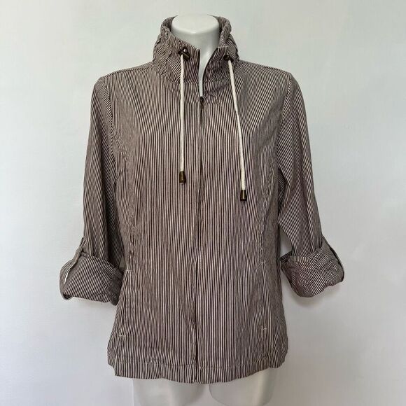 Dress Barn cotton pin stripe chore utility jacket - Picture 1 of 14